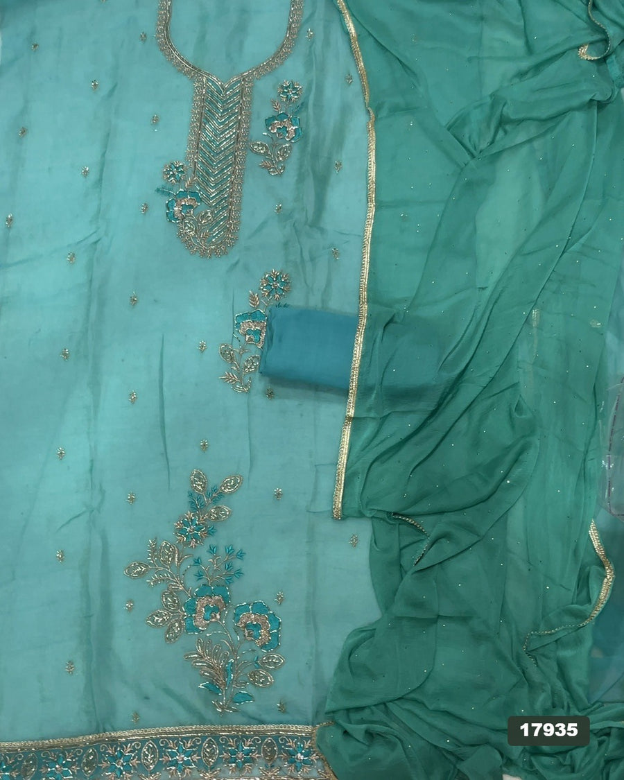 Silk Embroidery Suit Set