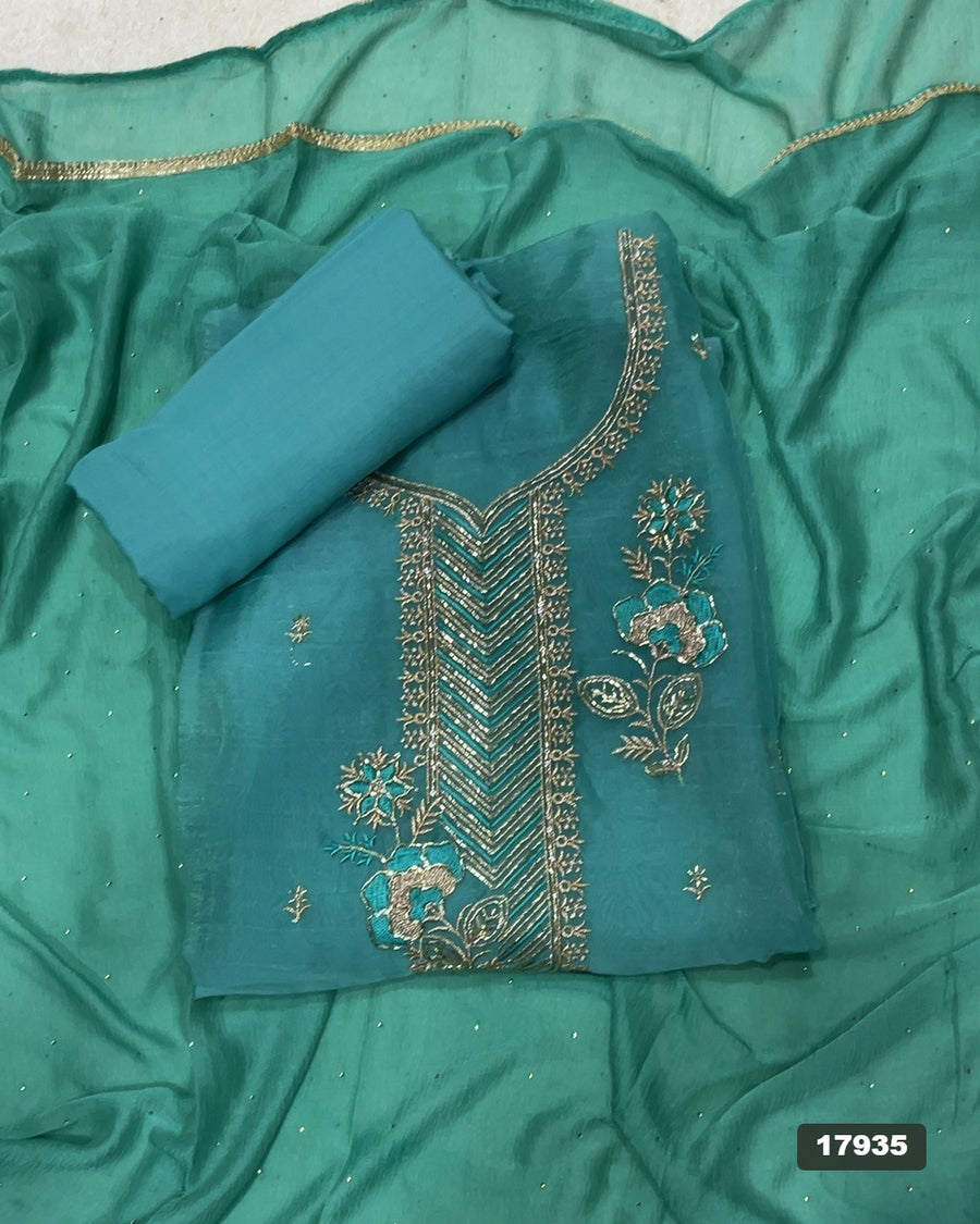 Silk Embroidery Suit Set
