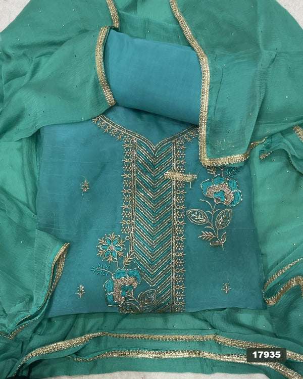 Silk Embroidery Suit Set