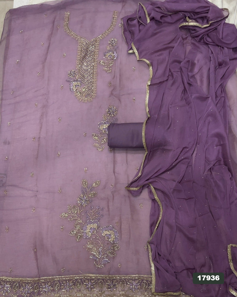 Silk Embroidery Suit Set