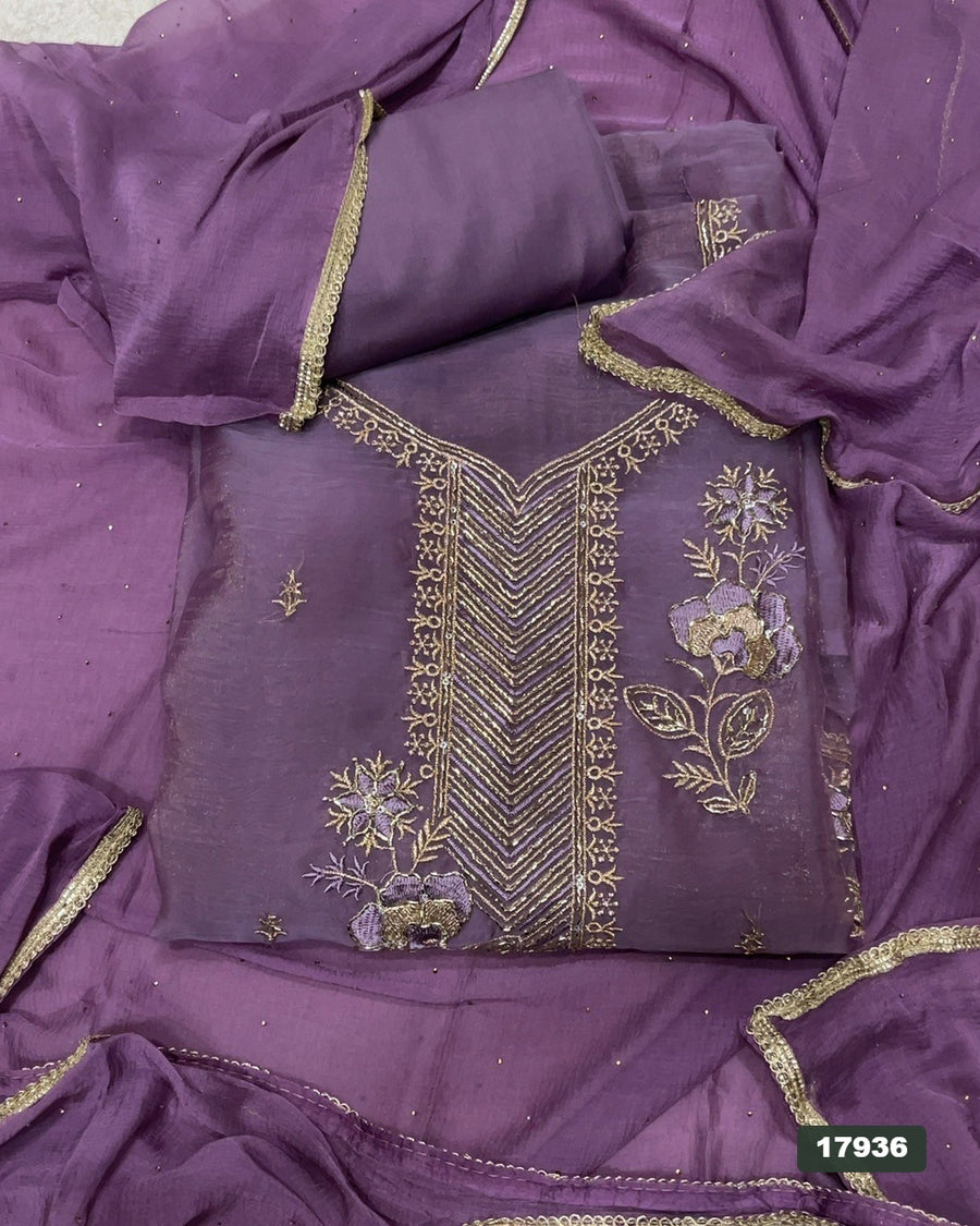 Silk Embroidery Suit Set