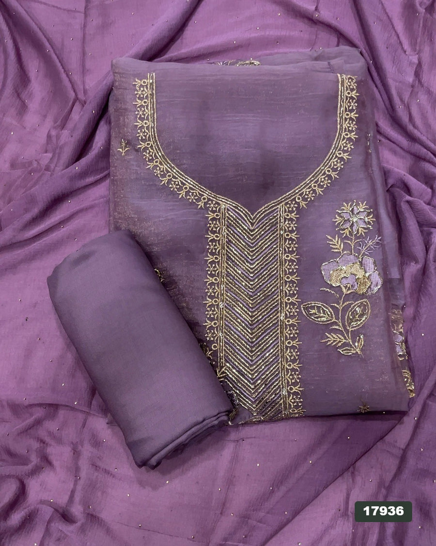 Silk Embroidery Suit Set