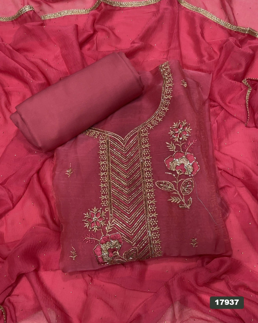 Silk Embroidery Suit Set