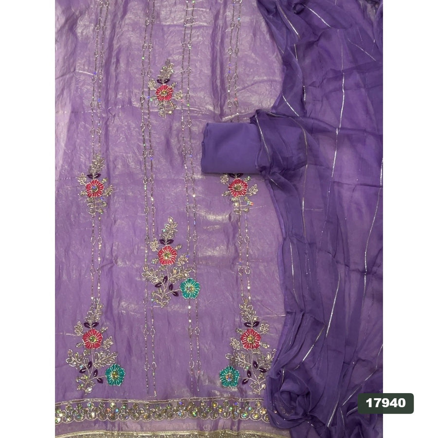 Silk Embroidery Suit Set