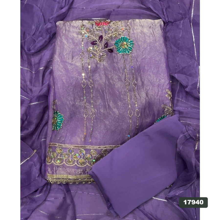 Silk Embroidery Suit Set