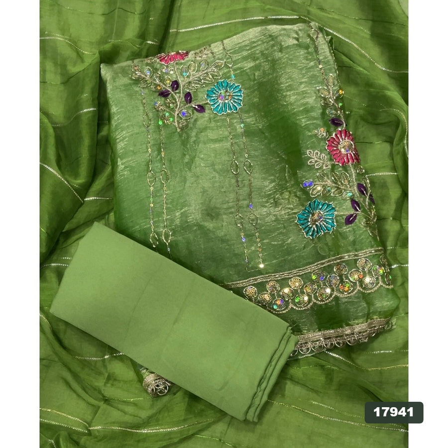 Silk Embroidery Suit Set