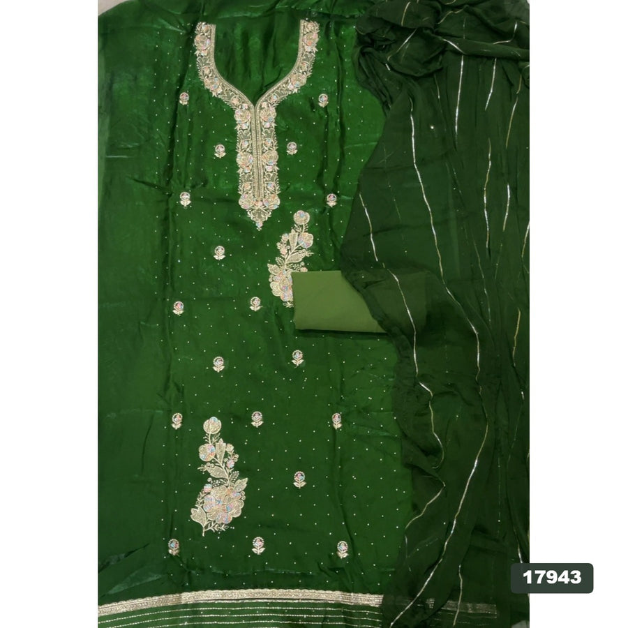 Silk Embroidery Suit Set