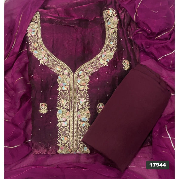 Silk Embroidery Suit Set