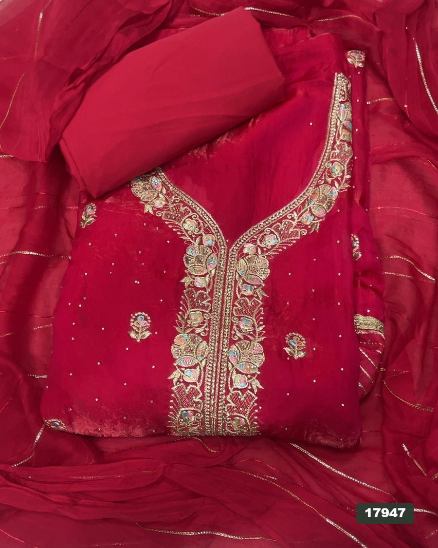 Silk Embroidery Suit Set
