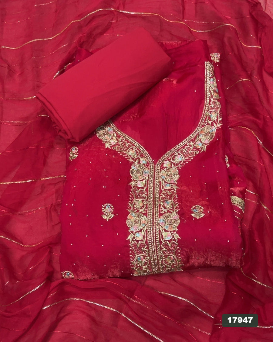 Silk Embroidery Suit Set