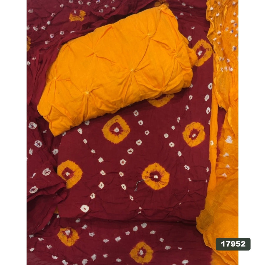 Pure Bandhej Cambric Cotton Suit Set