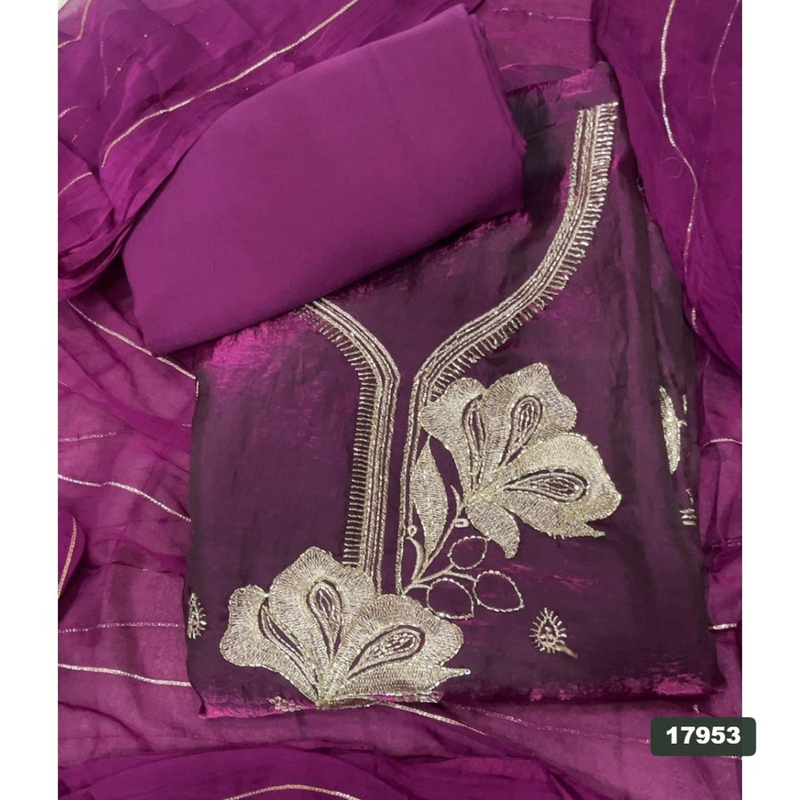 Silk Embroidery Suit Set