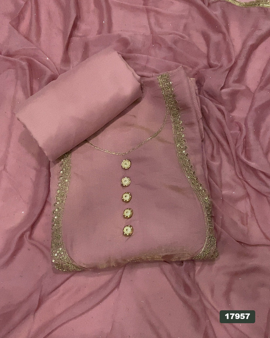 Silk Embroidery Suit Set