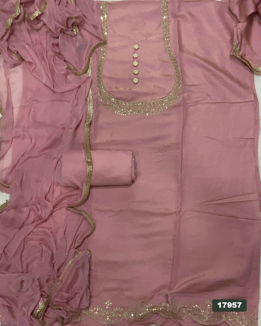 Silk Embroidery Suit Set