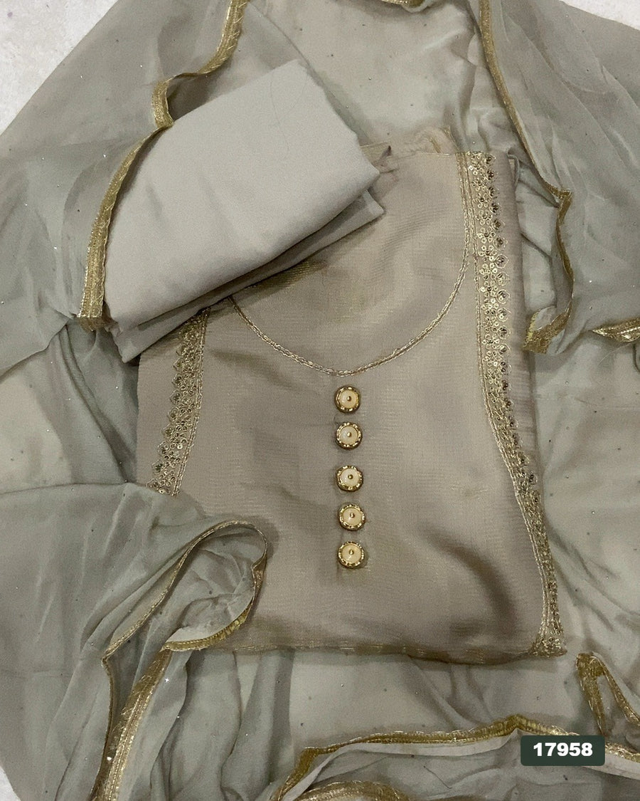 Silk Embroidery Suit Set