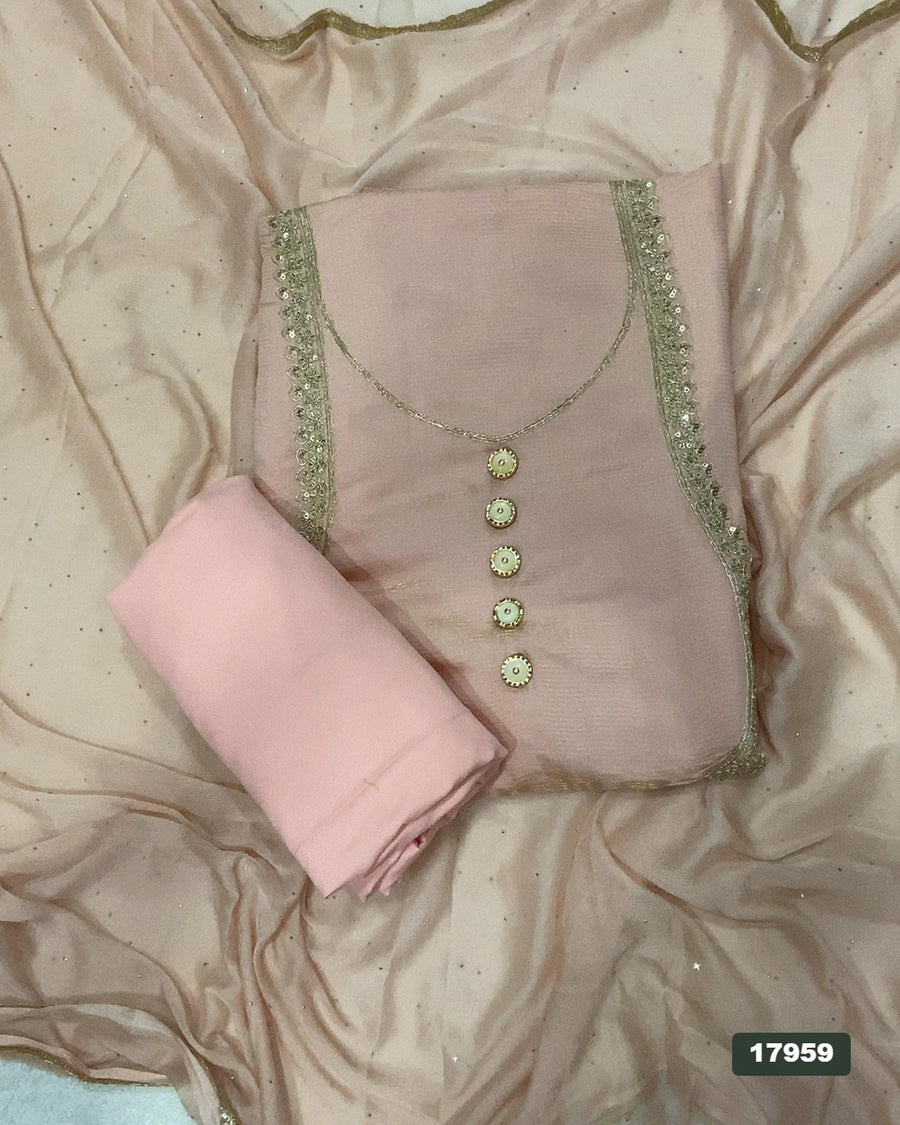Silk Embroidery Suit Set