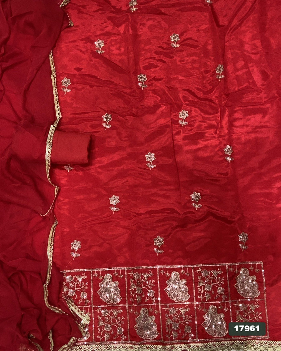 Silk Embroidery Suit Set