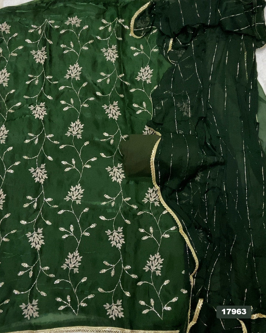 Silk Embroidery Suit Set