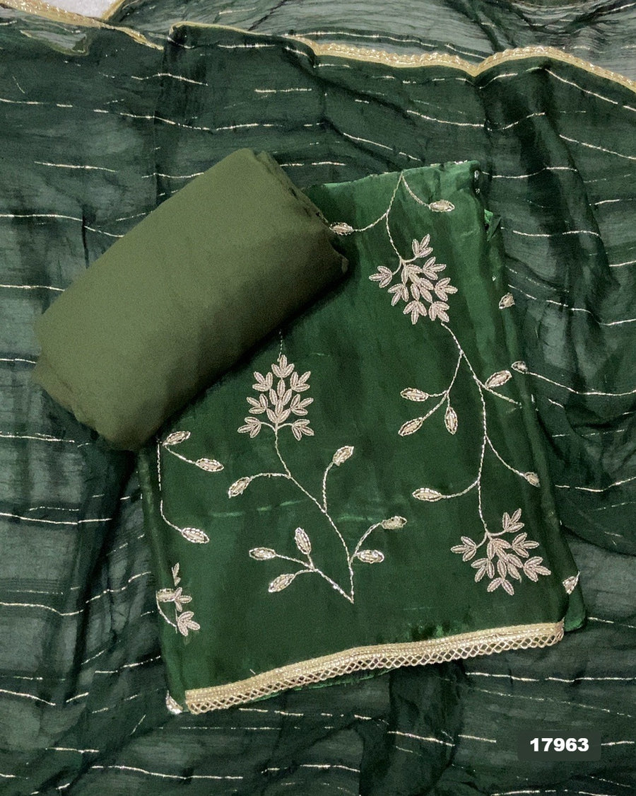Silk Embroidery Suit Set