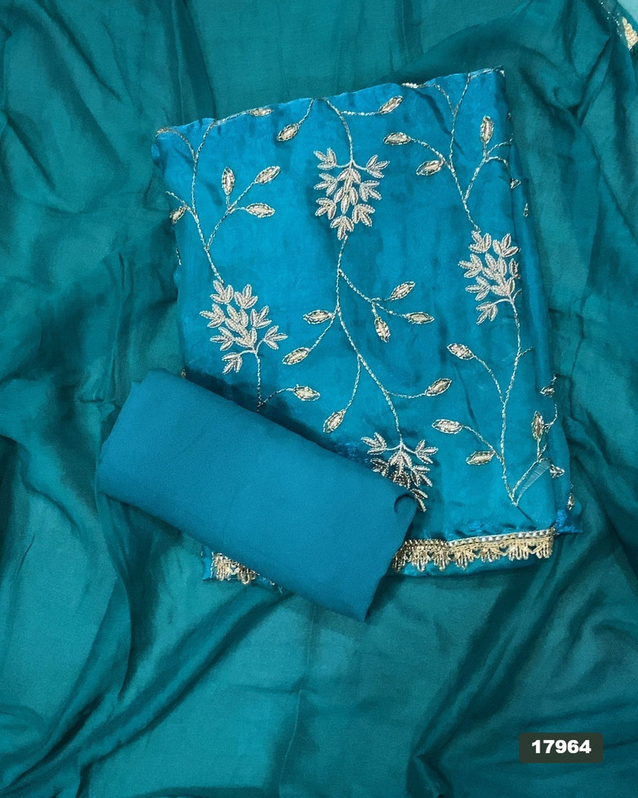 Silk Embroidery Suit Set