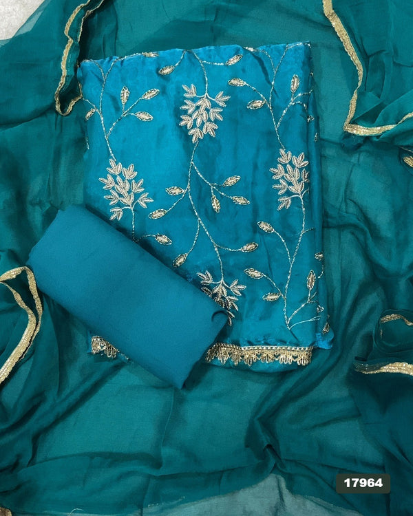 Silk Embroidery Suit Set
