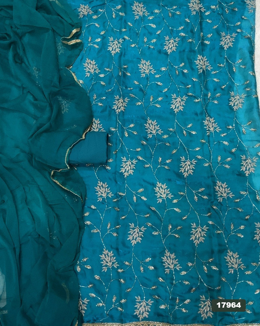 Silk Embroidery Suit Set