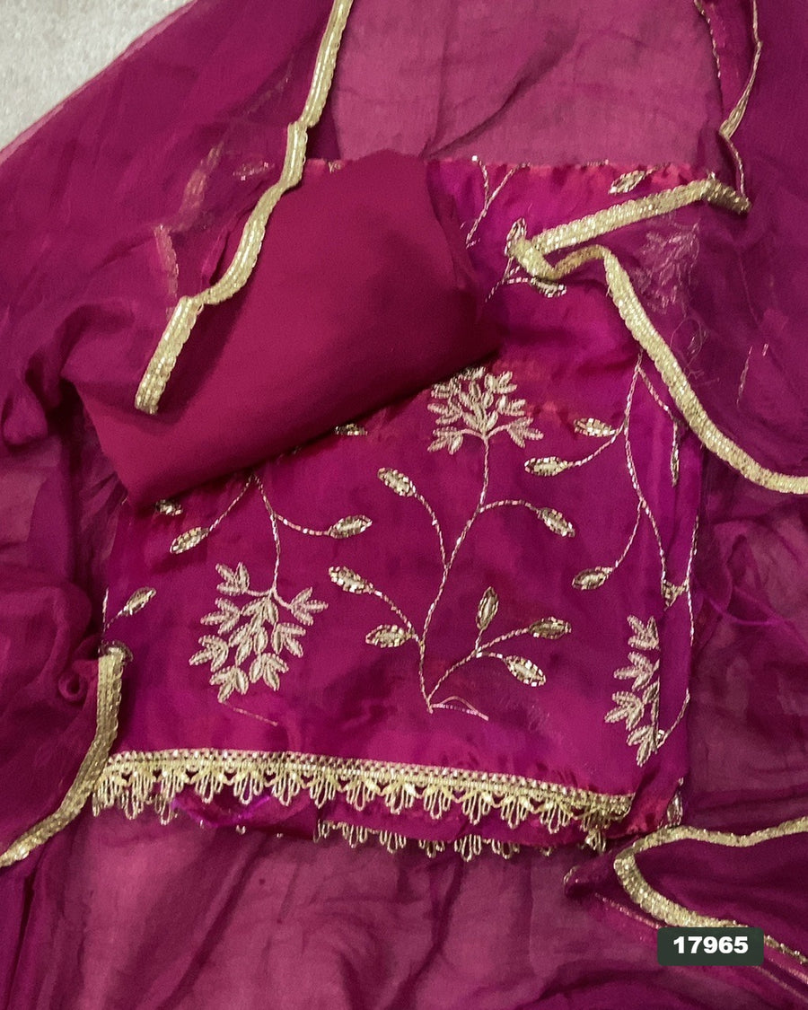 Silk Embroidery Suit Set