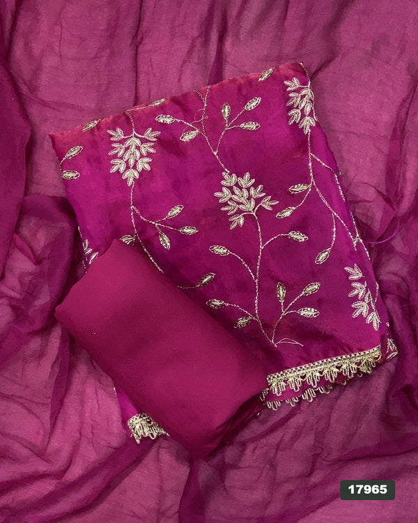 Silk Embroidery Suit Set