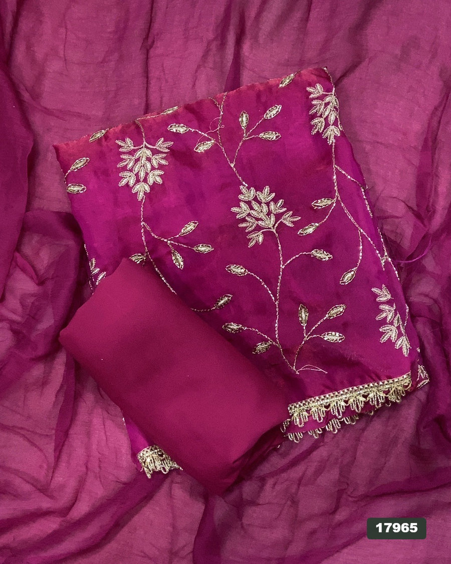 Silk Embroidery Suit Set