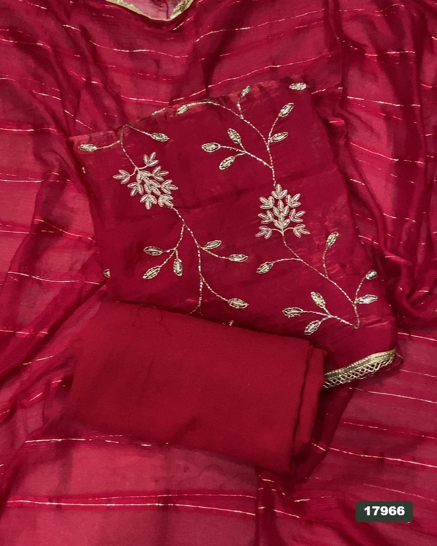 Silk Embroidery Suit Set
