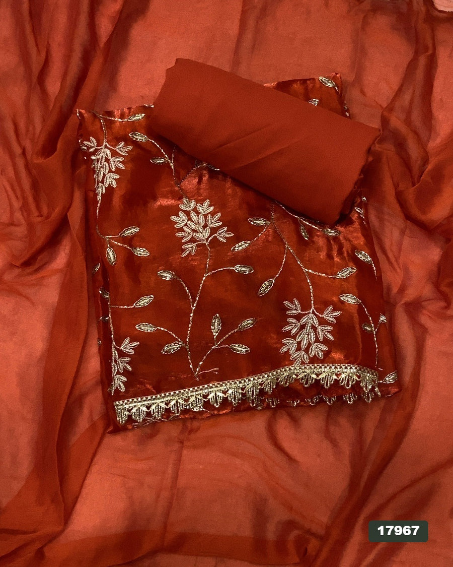 Silk Embroidery Suit Set