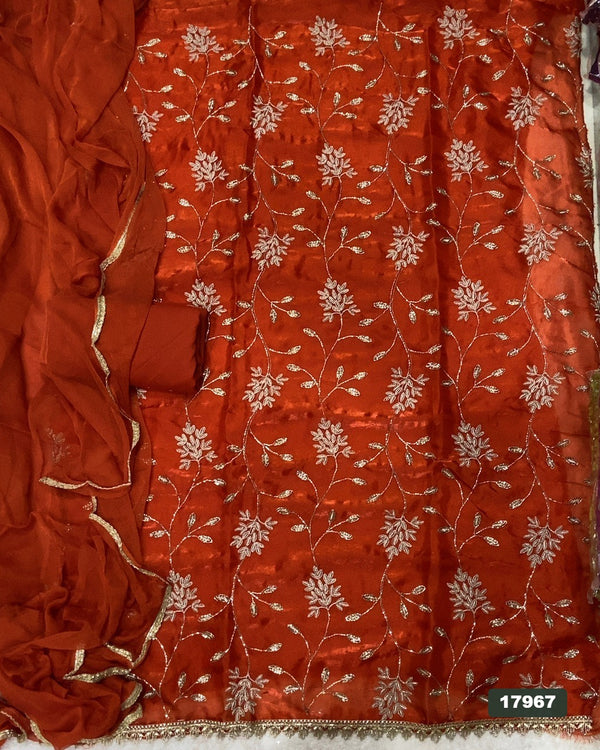 Silk Embroidery Suit Set