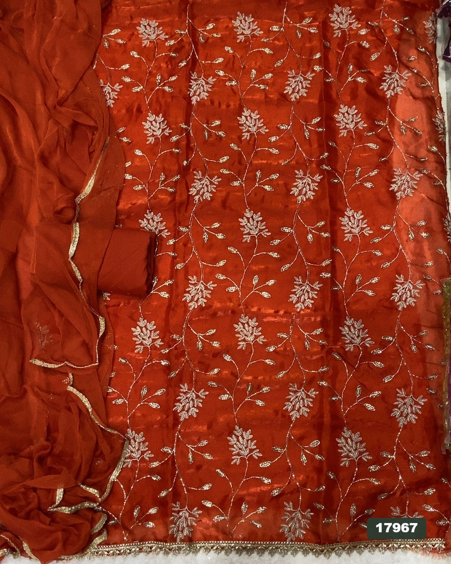 Silk Embroidery Suit Set