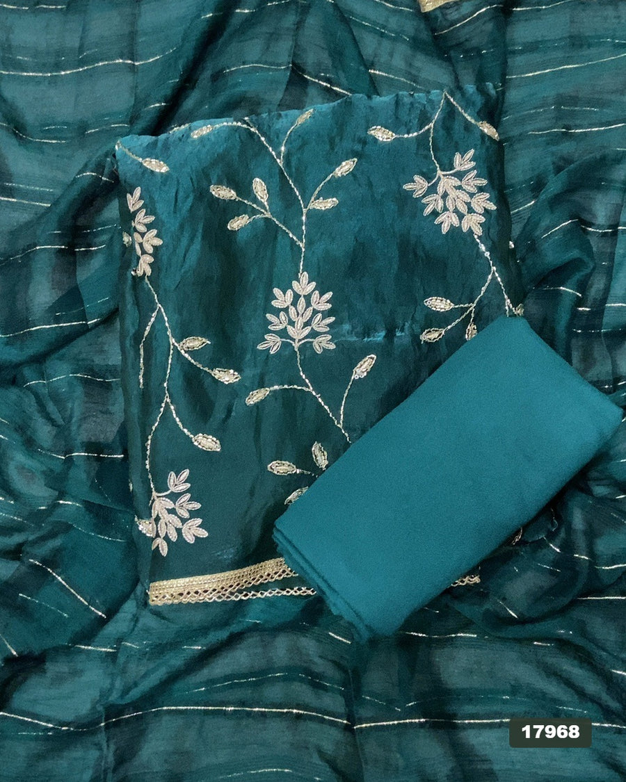 Silk Embroidery Suit Set