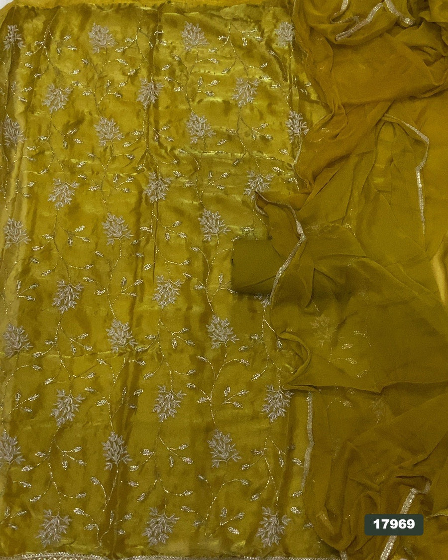 Silk Embroidery Suit Set