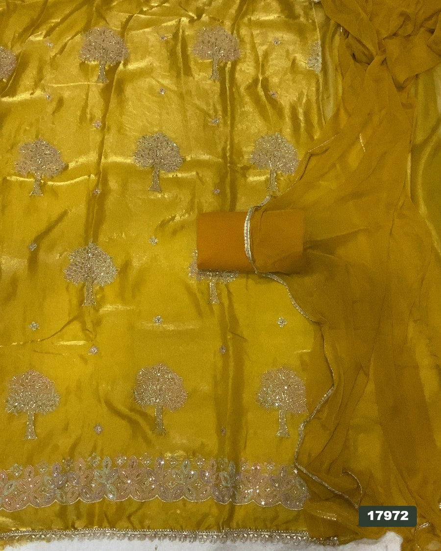 Silk Embroidery Suit Set