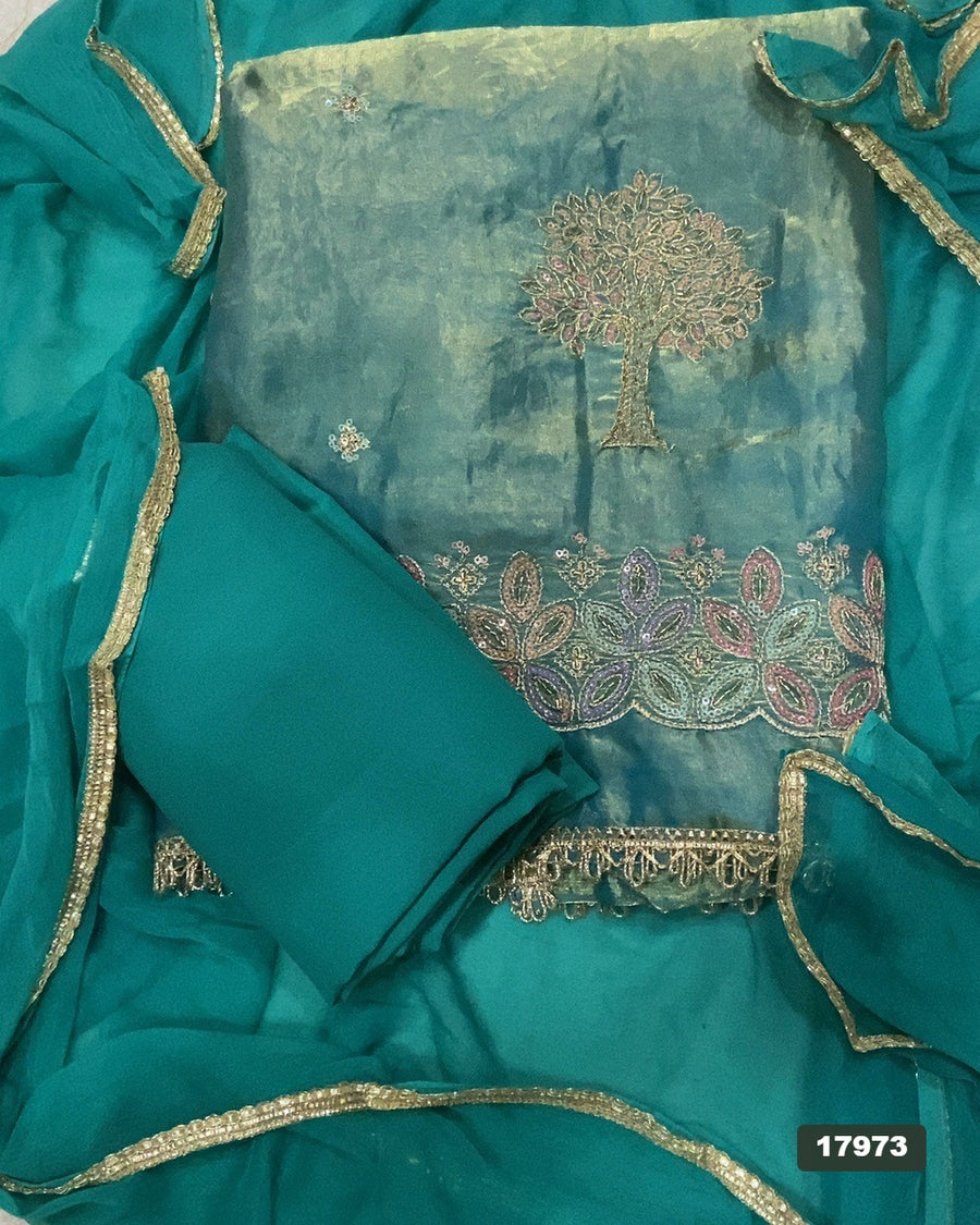 Silk Embroidery Suit Set