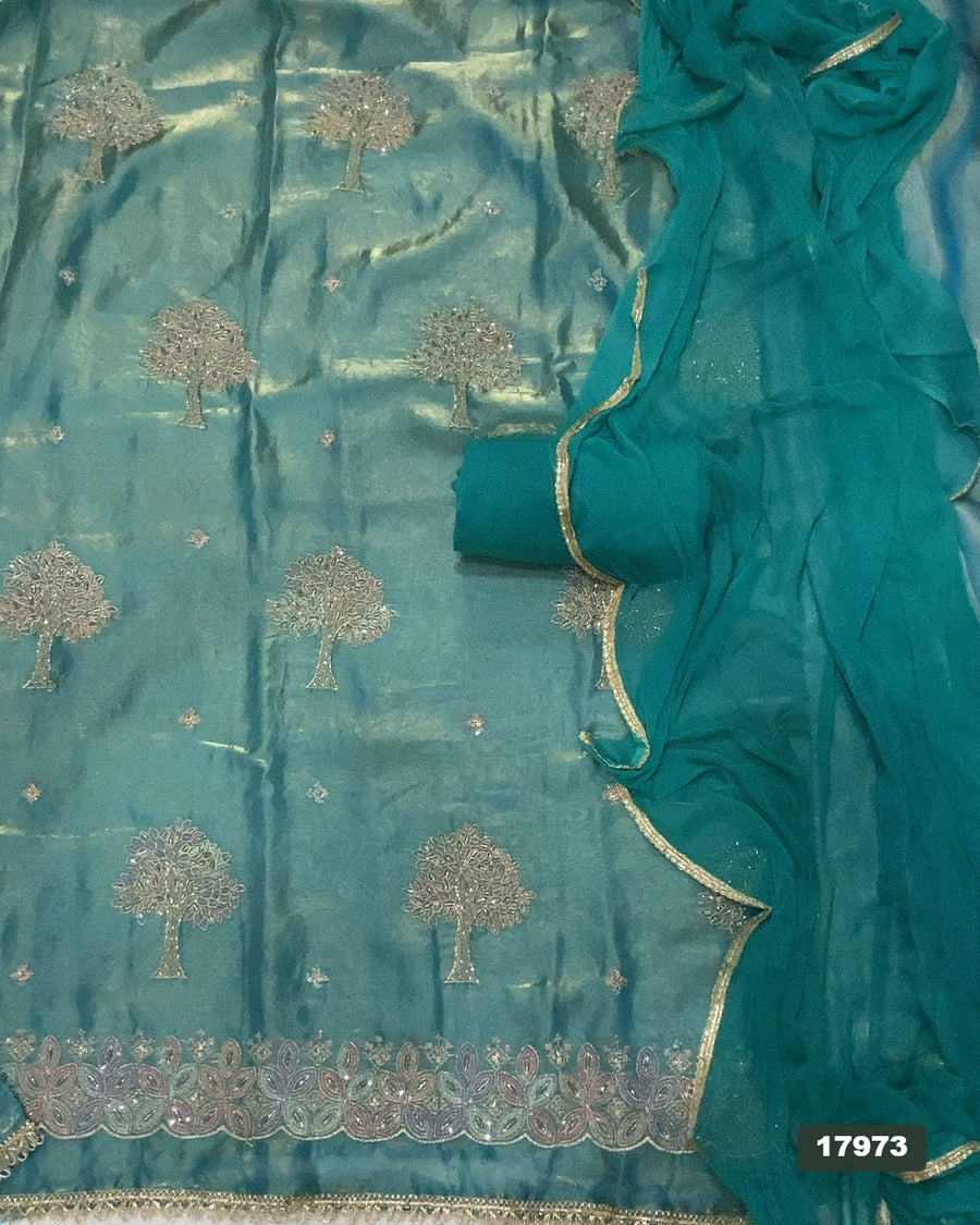 Silk Embroidery Suit Set