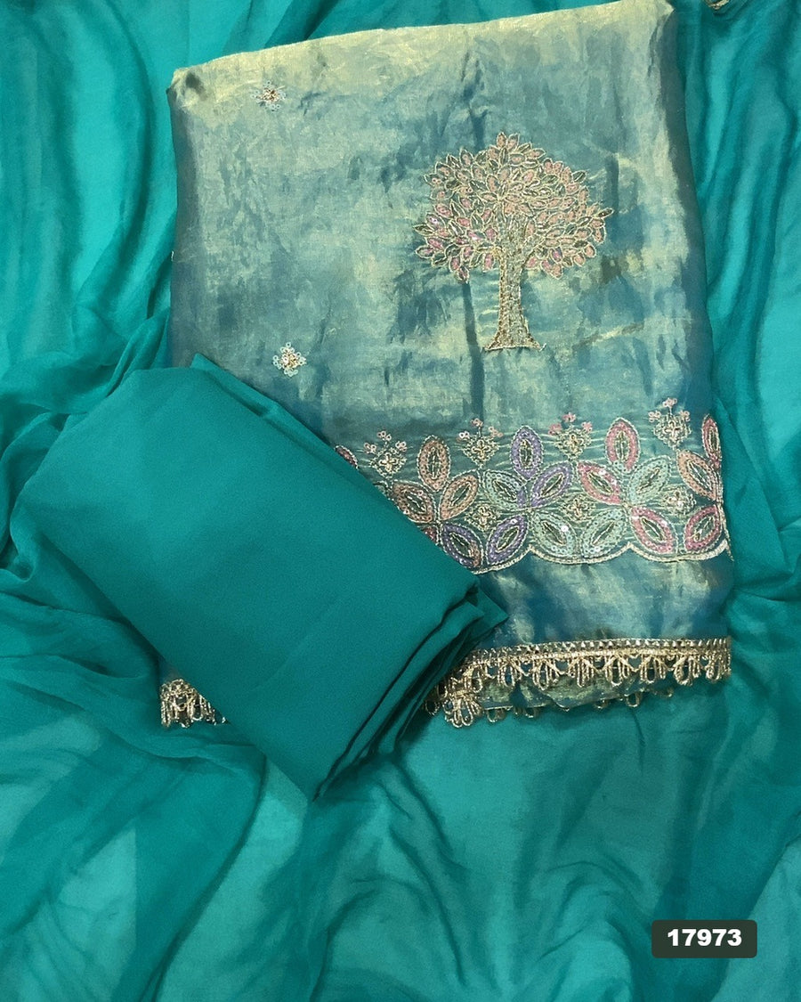 Silk Embroidery Suit Set