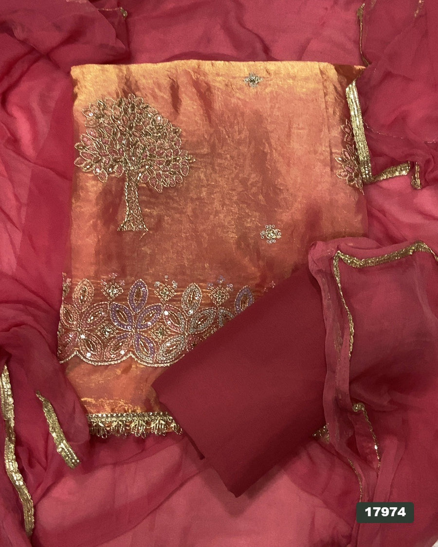 Silk Embroidery Suit Set