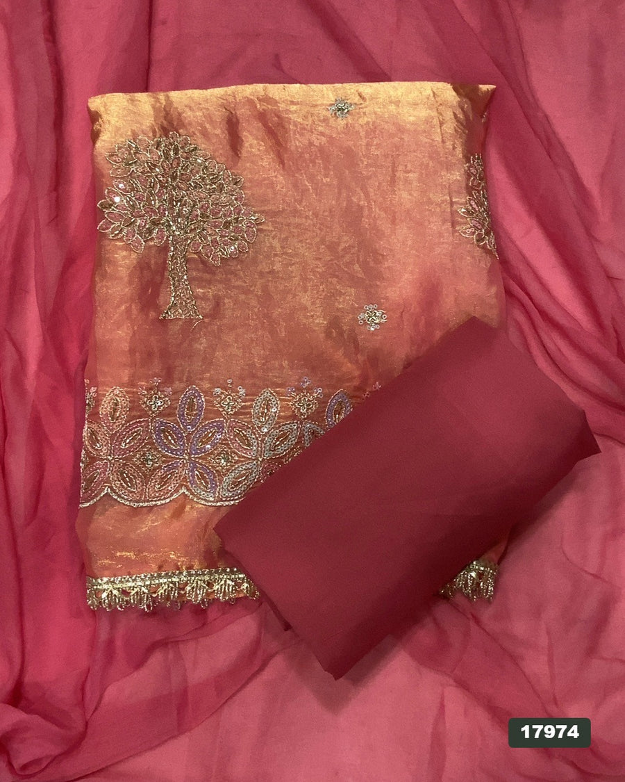 Silk Embroidery Suit Set