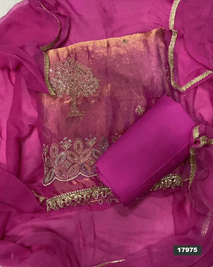 Silk Embroidery Suit Set