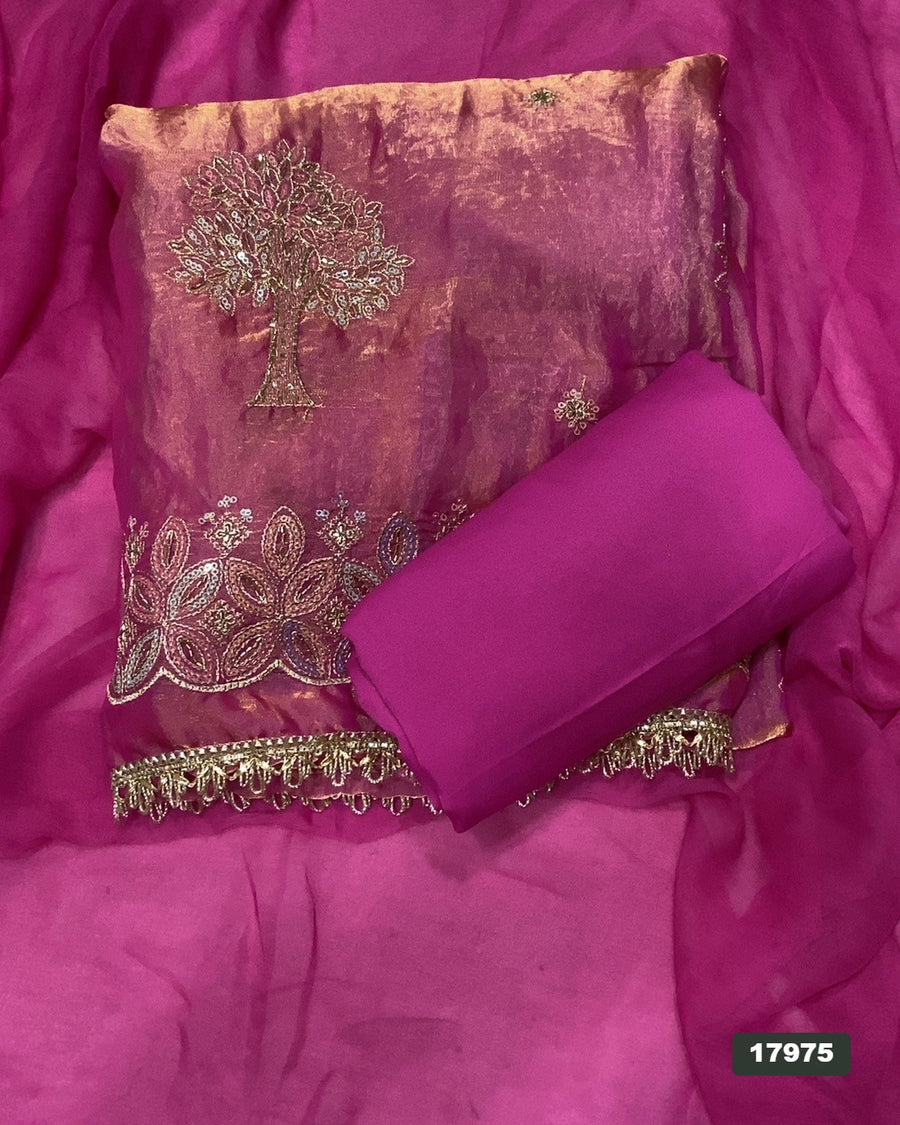 Silk Embroidery Suit Set