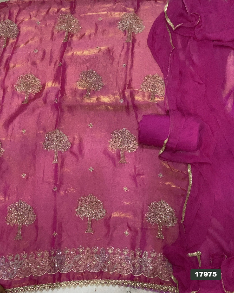 Silk Embroidery Suit Set