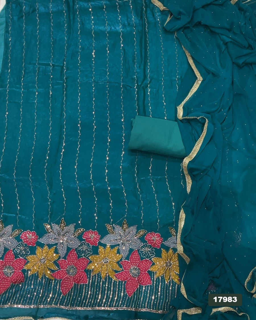 Silk Embroidery Suit Set