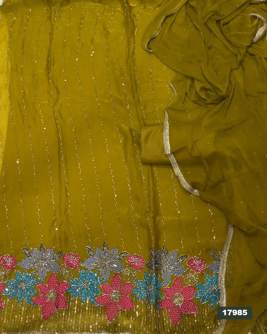 Silk Embroidery Suit Set