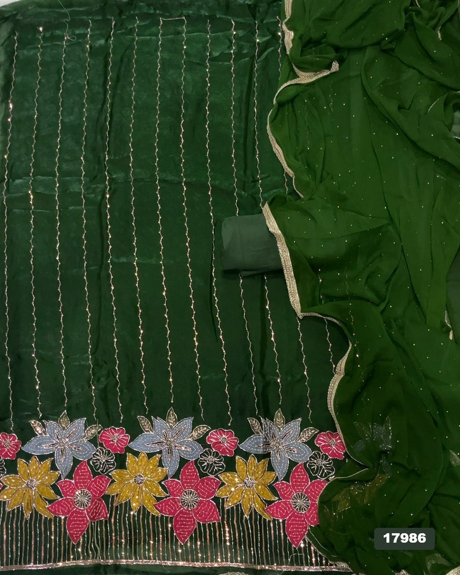 Silk Embroidery Suit Set