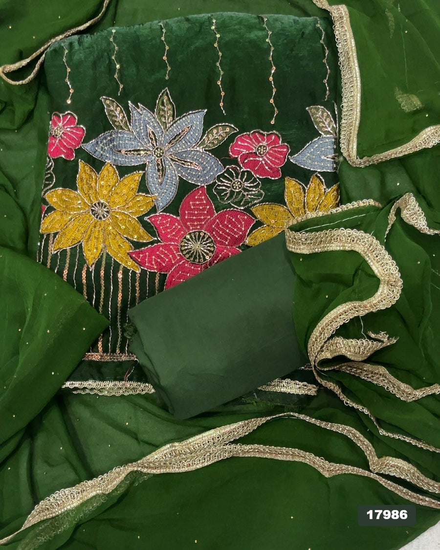 Silk Embroidery Suit Set