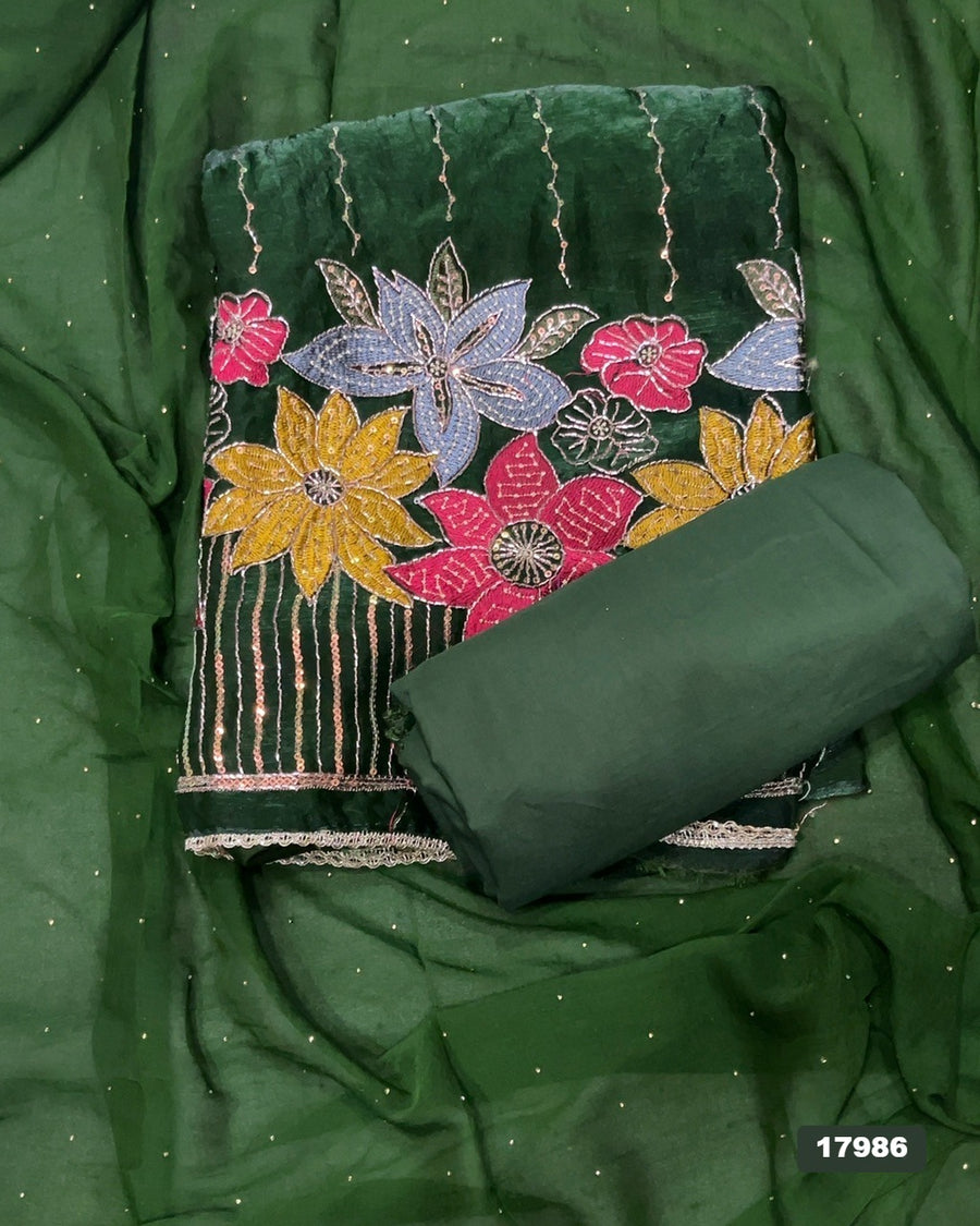 Silk Embroidery Suit Set