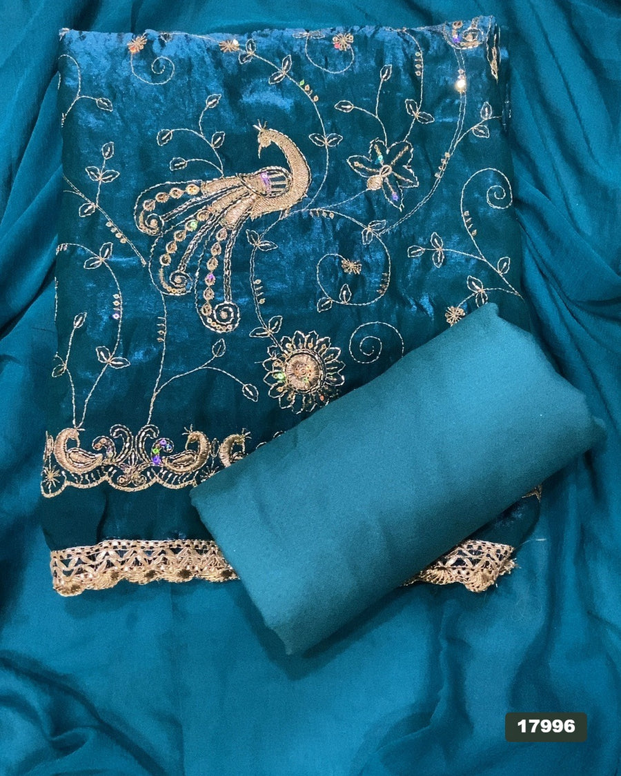 Silk Embroidery Suit Set